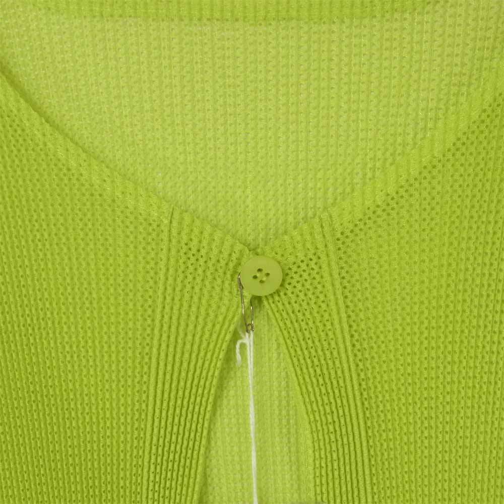 PLEATS PLEASE プリーツプリーズ PP21-F0274 ISSEY MIYAKE イッセイミヤケ プリーツ加工 ネオンカラー メッシュ カーディガン ネオンイエロー 3【新古品】【未使用】【中古】