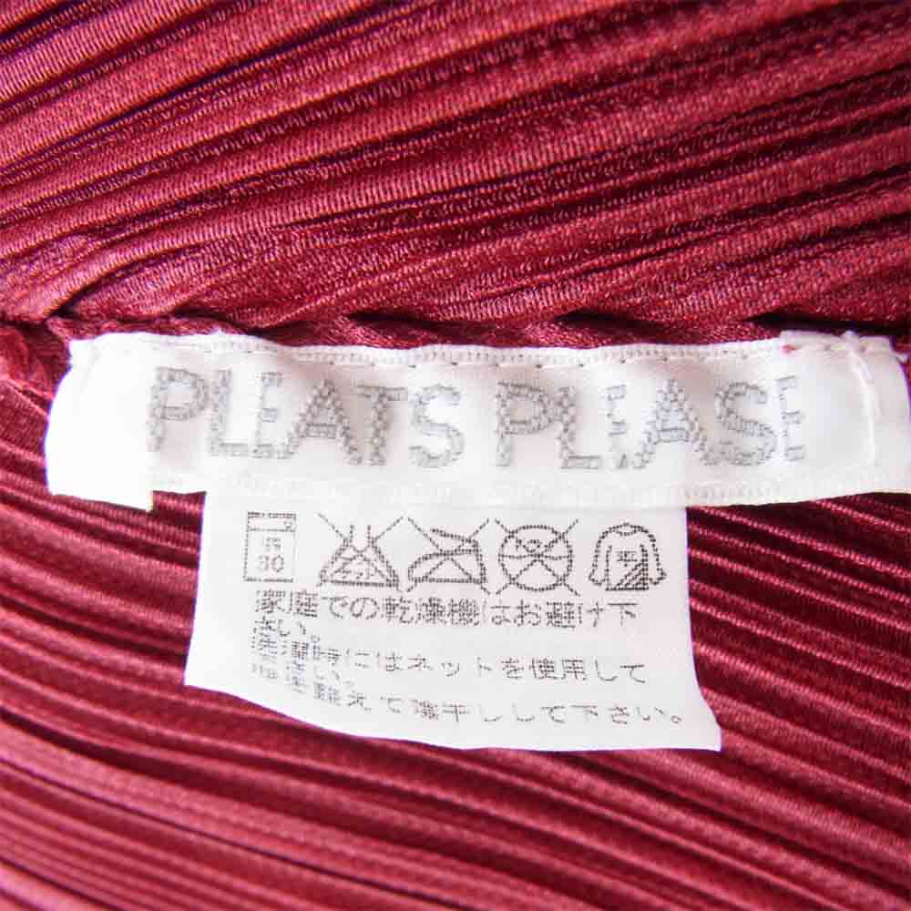 PLEATS PLEASE プリーツプリーズ PP23-JD521 ISSEY MIYAKE イッセイミヤケ プリーツ加工 ボタンレス テーラード ジャケット エンジ エンジ 3【美品】【中古】