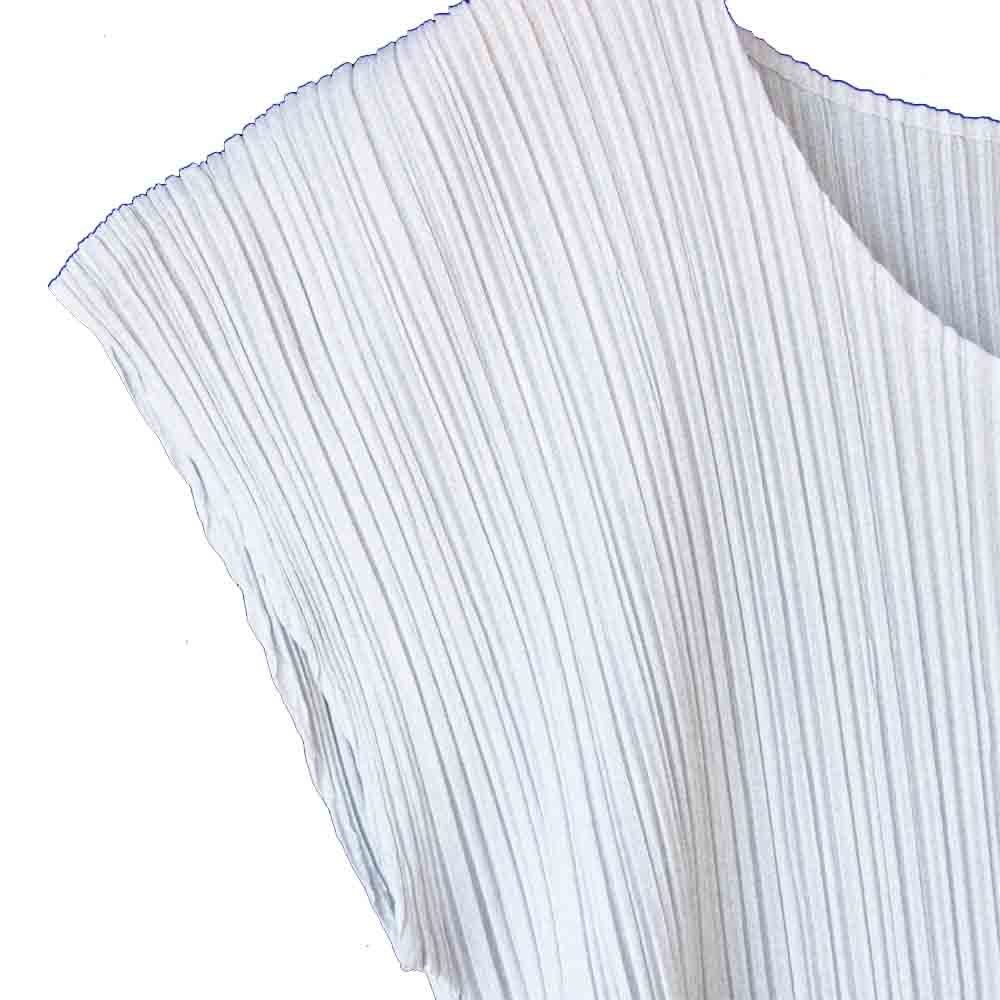PLEATS PLEASE プリーツプリーズ PP31-JH153 ISSEY MIYAKE イッセイミヤケ プリーツ加工 フレンチスリーブ マキシ丈 ワンピース ホワイト ホワイト系 2【美品】【中古】