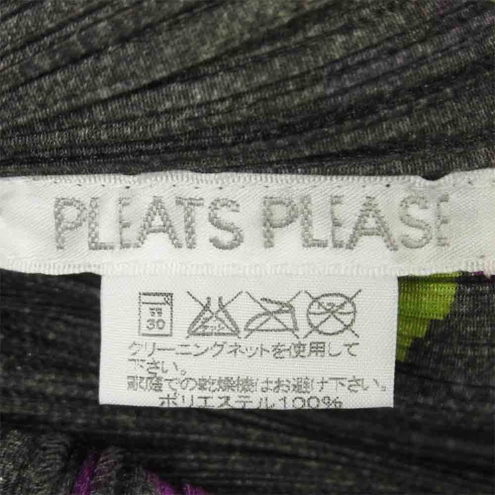 PLEATS PLEASE プリーツプリーズ PP22-JH758 ISSEY MIYAKE イッセイミヤケ プリーツ加工 フラワー総柄 プリント ノースリーブ マキシ丈 ワンピース グレー系 3【美品】【中古】