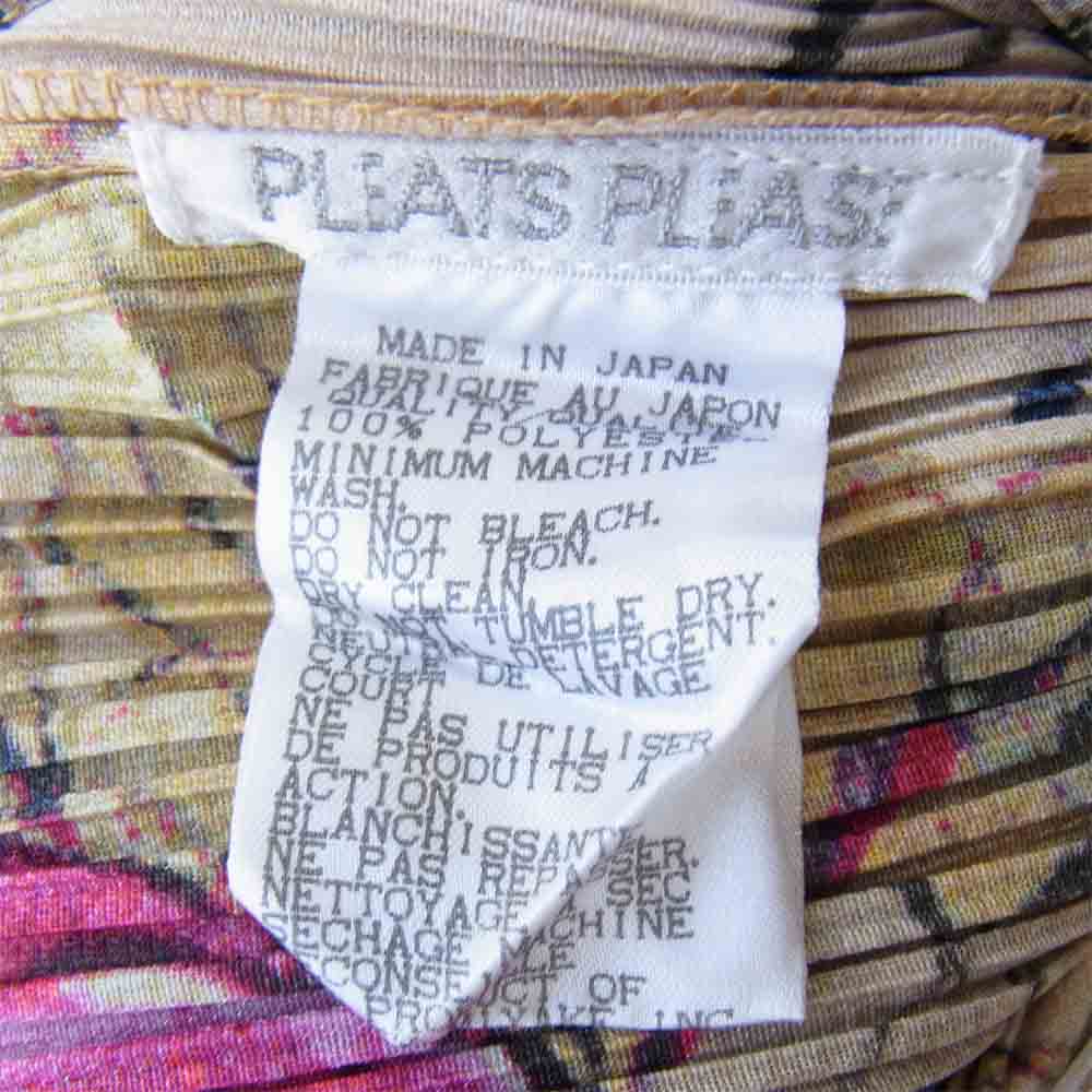PLEATS PLEASE プリーツプリーズ PP84-JH596 ISSEY MIYAKE イッセイミヤケ プリーツ加工 フラワー 転写 プリント マキシ丈 ワンピース マルチカラー系 2【美品】【中古】