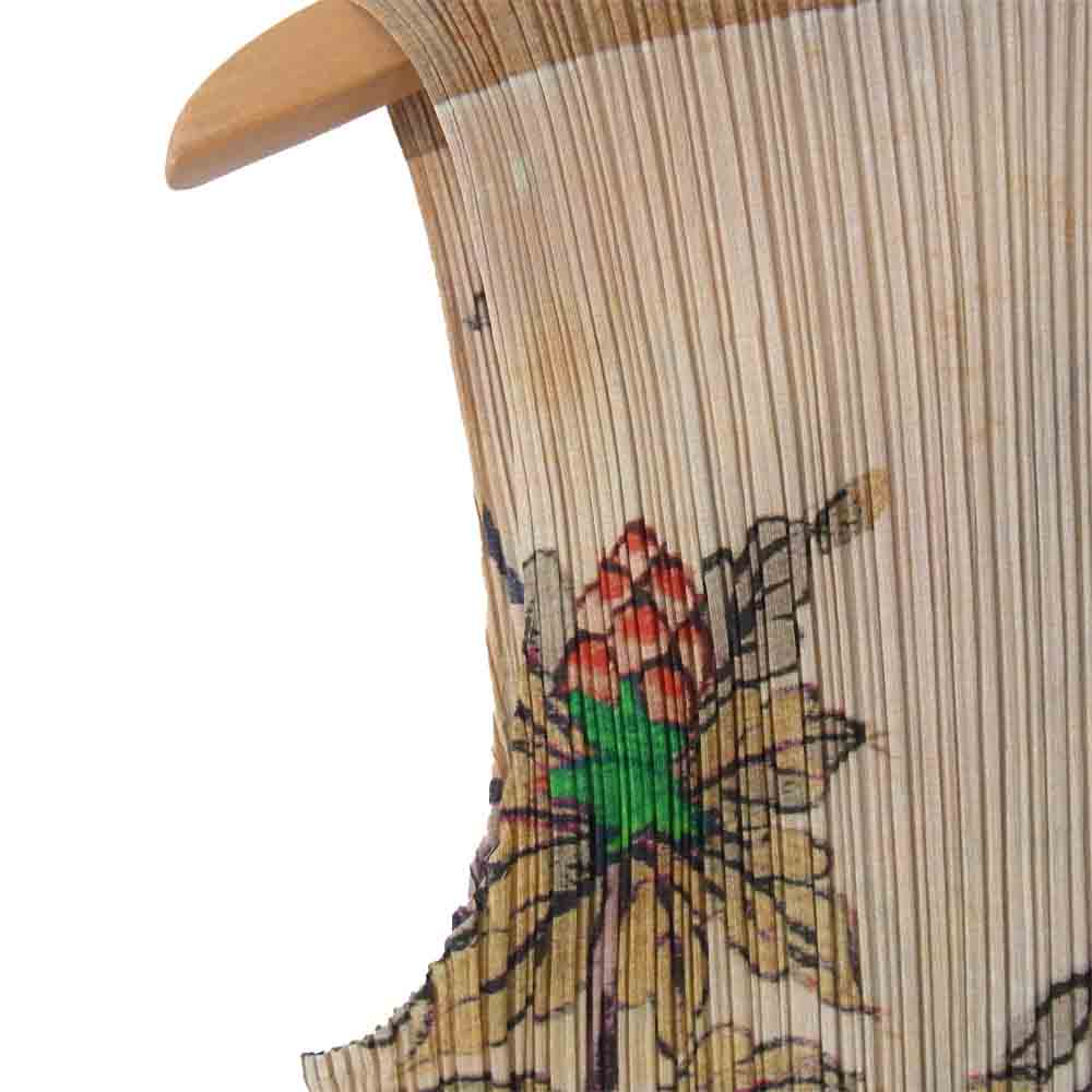 PLEATS PLEASE プリーツプリーズ PP84-JH596 ISSEY MIYAKE イッセイミヤケ プリーツ加工 フラワー 転写 プリント マキシ丈 ワンピース マルチカラー系 2【美品】【中古】