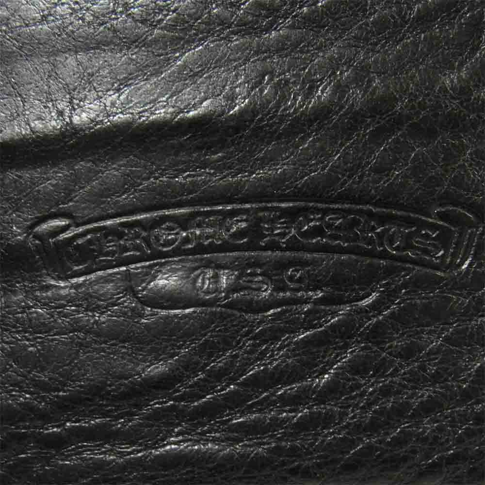 CHROME HEARTS クロムハーツ（原本無） クロスボタン 1スナップ ウォレット 二つ折り 財布  ブラック系【中古】