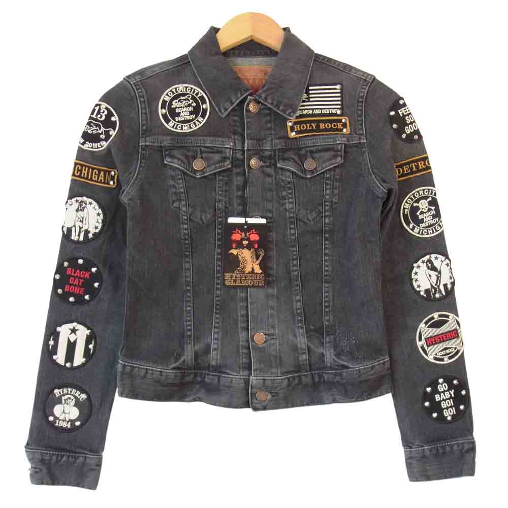 HYSTERIC GLAMOUR ヒステリックグラマー  0112AB02996 SP加工 ロッカーズ デニムジャケット ブラック系 F【新古品】【未使用】【中古】