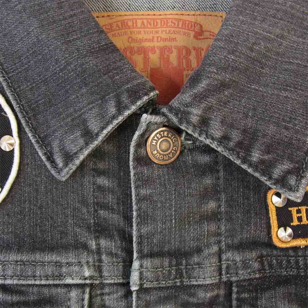 HYSTERIC GLAMOUR ヒステリックグラマー  0112AB02996 SP加工 ロッカーズ デニムジャケット ブラック系 F【新古品】【未使用】【中古】