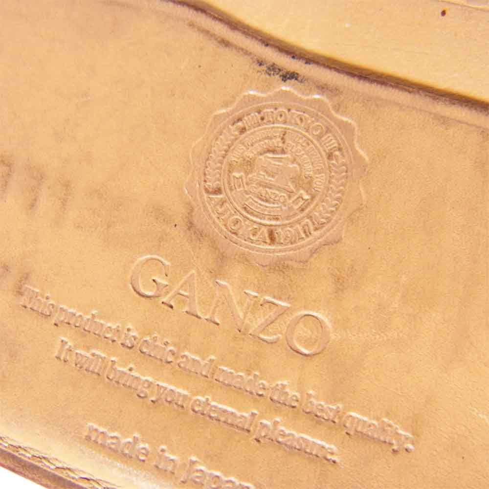 GANZO ガンゾ ブライドルレザー 2つ折り 財布 ブラック系【中古】