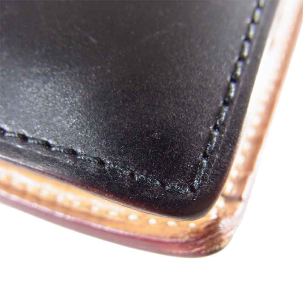GANZO ガンゾ ブライドルレザー 2つ折り 財布 ブラック系【中古】