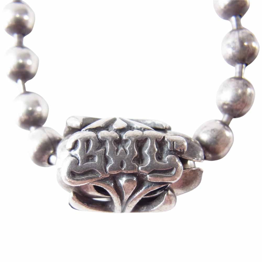 BILL WALL LEATHER ビルウォールレザー グラフィティ グッドラック スカル クラウン ビーズ ストーン カスタム ネックレス シルバー系【中古】