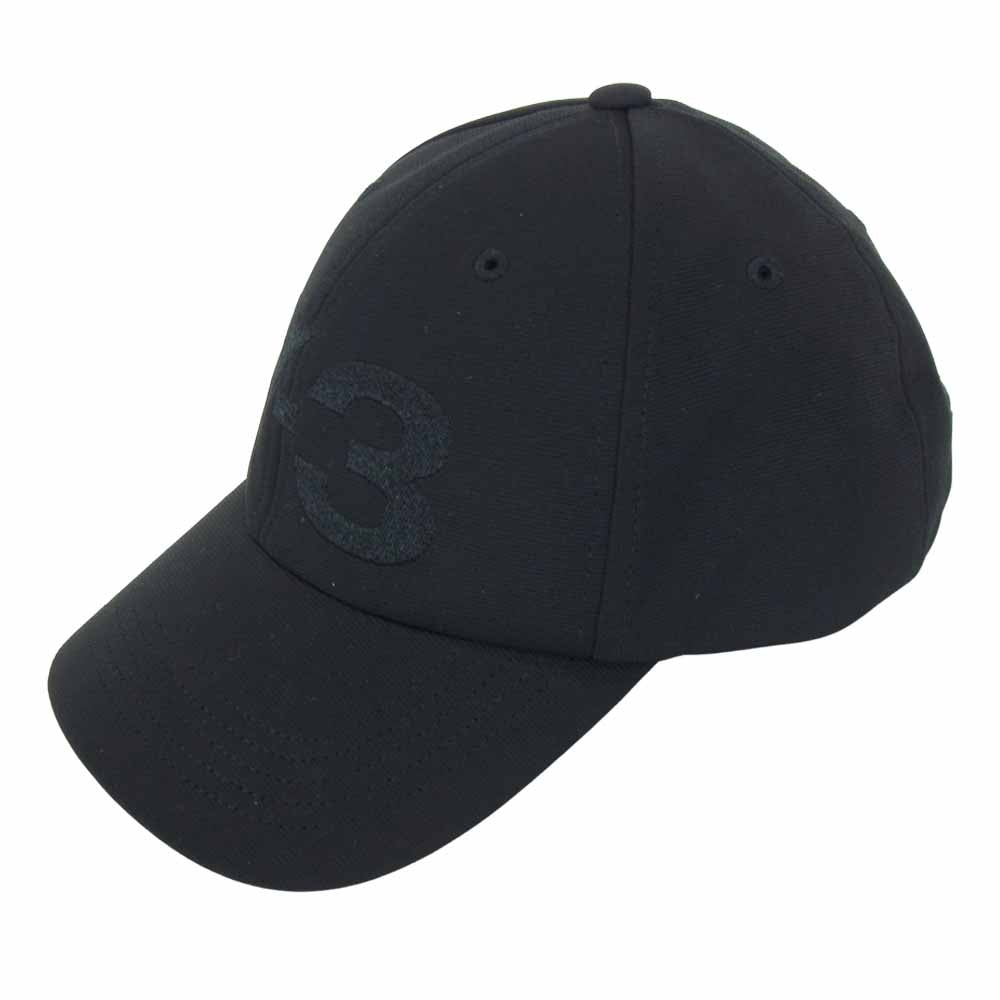 Yohji Yamamoto ヨウジヤマモト FH9290 Y-3 ワイスリー LOGO CAP ロゴ キャップ ブラック系 W/58cm【極上美品】【中古】
