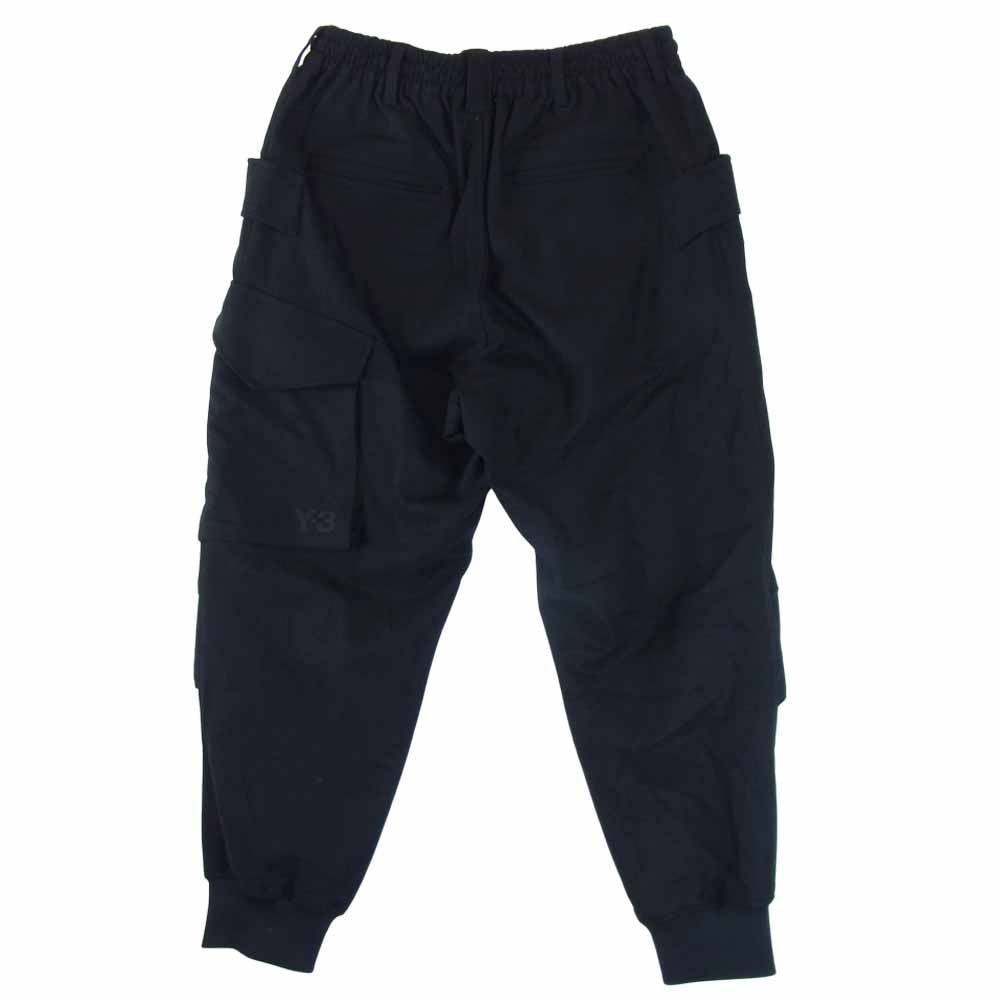 Yohji Yamamoto ヨウジヤマモト GK4592 Y-3 ワイスリー M CLASSIC WOOL FLANNEL CARGO クラシック ウール フランネル カーゴ パンツ ブラック系 S【美品】【中古】