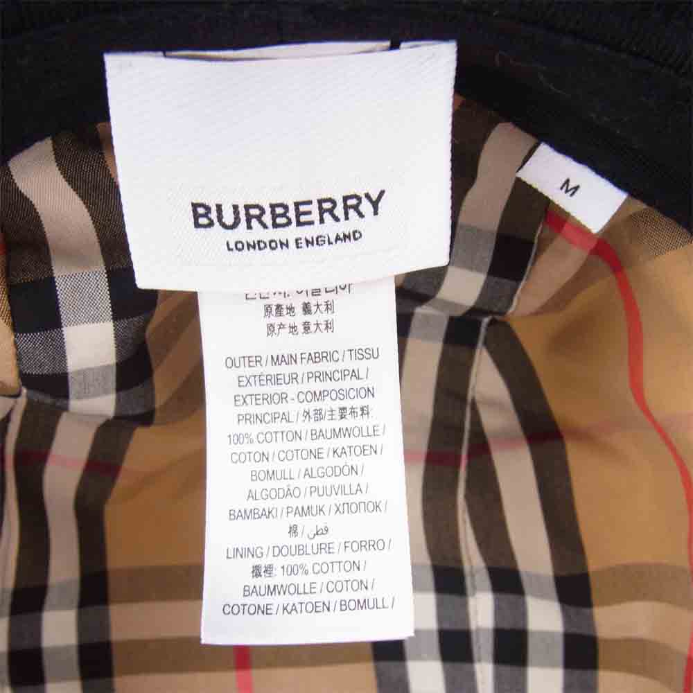 BURBERRY LONDON バーバリー ロンドン 21SS 8026928 logo bucket jersey hat ロゴ コットン ジャージー バケット ハット ブラック系 M【美品】【中古】