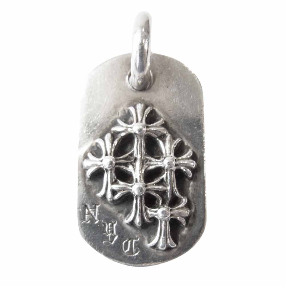 CHROME HEARTS クロムハーツ（原本無） レイズド セメタリー クロス NYC限定 ドッグタグ ペンダント トップ シルバー系【中古】