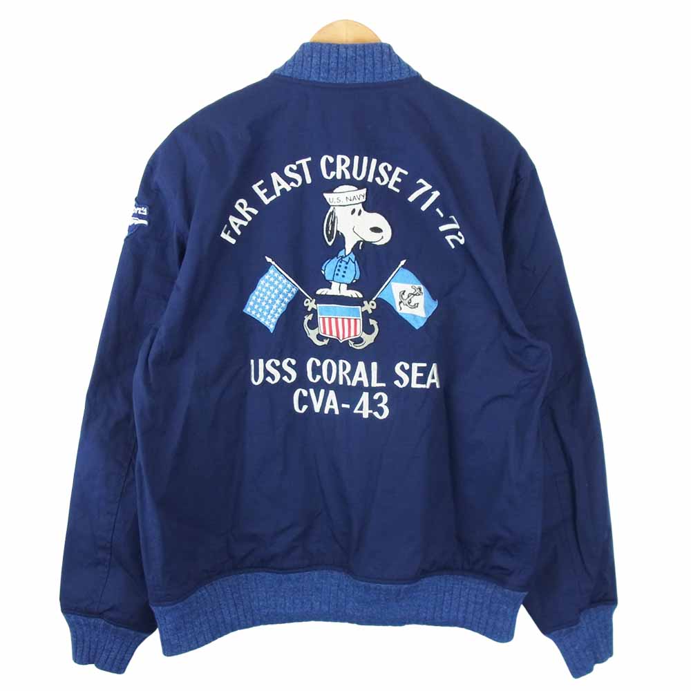 Buzz Rickson's バズリクソンズ BR14821 × PEANUTS ピーナッツ SNOOPY TOUR JACKET スヌーピー ツアー ジャケット ネイビー系 42【新古品】【未使用】【中古】
