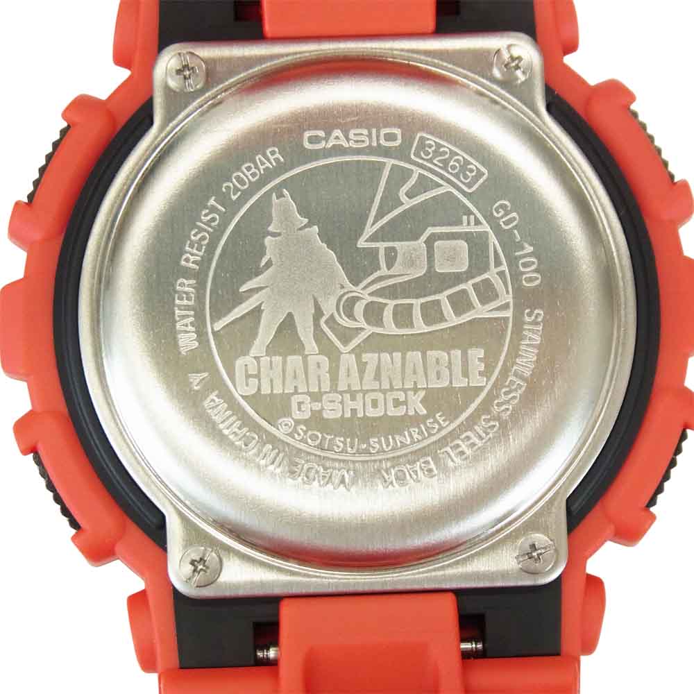 CASIO G-SHOCK カシオ ジーショック GD-100 × GUNDAM ガンダム 35周年記念 シャア 専用  レッド系【新古品】【未使用】【中古】