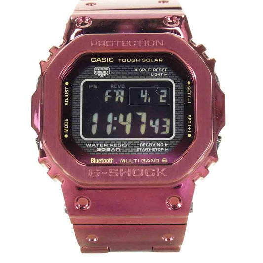CASIO G-SHOCK カシオ ジーショック GMW-B5000RD-4JF FULL METAL フルメタル Bluetooth ソーラー 腕時計 ボルドー系【美品】【中古】