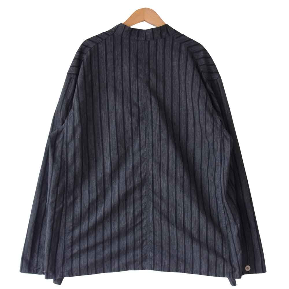 POST OVERALLS ポストオーバーオールズ ストライプ カバーオール ジャケット クレー×黒 L【中古】