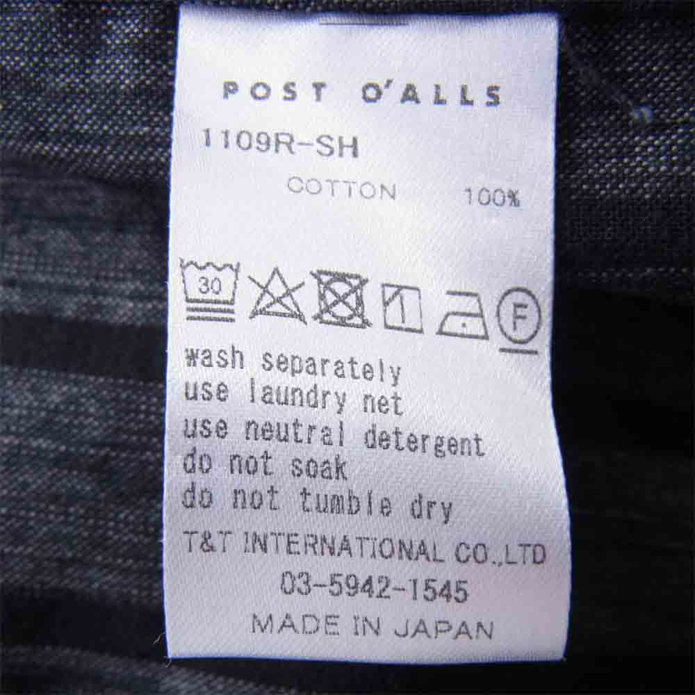 POST OVERALLS ポストオーバーオールズ ストライプ カバーオール ジャケット クレー×黒 L【中古】