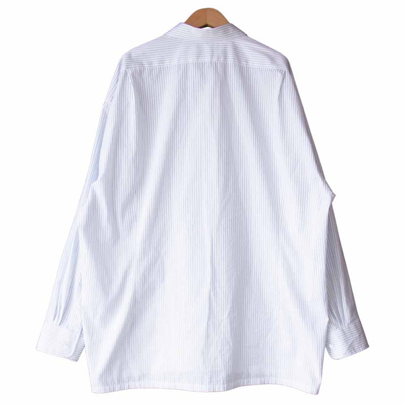 GRAPHPAPER グラフペーパー GM202-50638L Thomas Mason トーマスメイソン Regular Collar Shirt レギュラー カラー シャツ 白×青 F【中古】