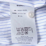 GRAPHPAPER グラフペーパー GM202-50638L Thomas Mason トーマスメイソン Regular Collar Shirt レギュラー カラー シャツ 白×青 F【中古】