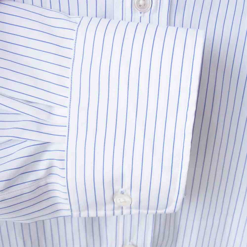 GRAPHPAPER グラフペーパー GM202-50638L Thomas Mason トーマスメイソン Regular Collar Shirt  レギュラー カラー シャツ 白×青 F【中古】