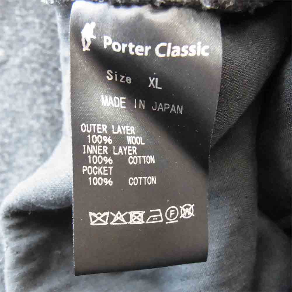 PORTER CLASSIC ポータークラシック WOOL & GAUZE WIDE PANTS ウール ガーゼ ワイド パンツ グレー系 XL【中古】
