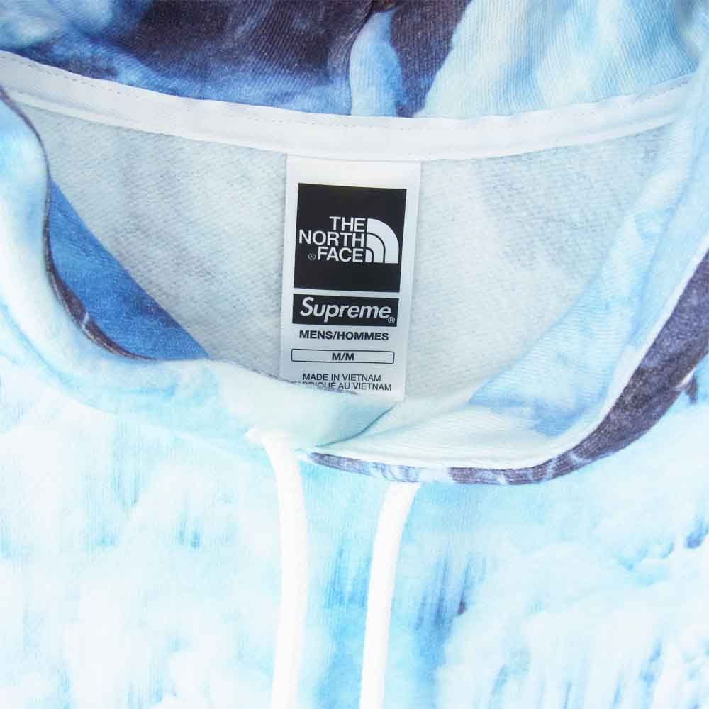Supreme シュプリーム 21SS NT12100I × THE NORTH FACE ノースフェイス ICE CLIMB HOODED SWEAT アイス クライム フーデッド スウェット パーカー 水色系 M【新古品】【未使用】【中古】