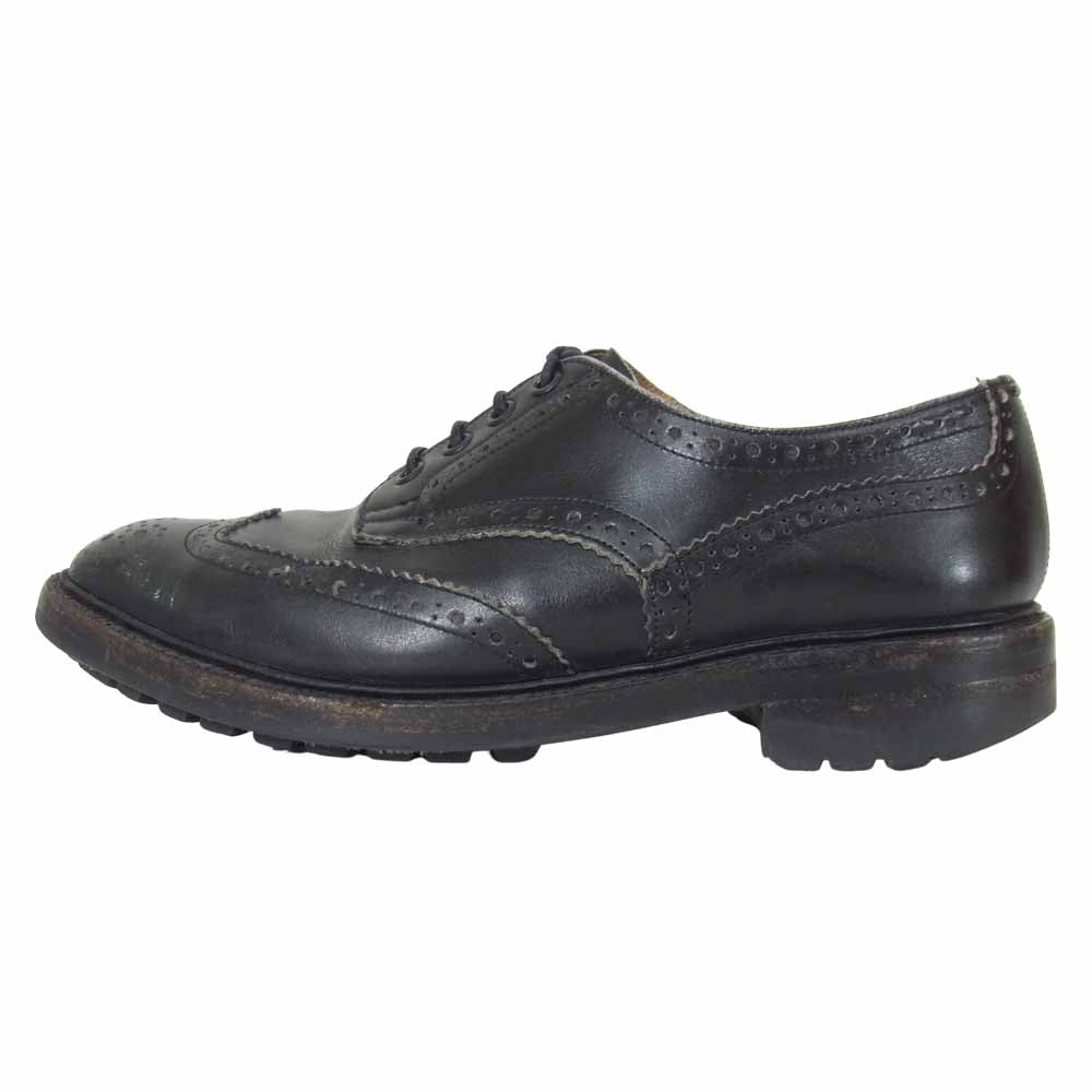 Tricker's トリッカーズ M5633 BOURTON バートン BOX CALF フルブローグ ウイングチップ シューズ ブラック系 9.5【中古】