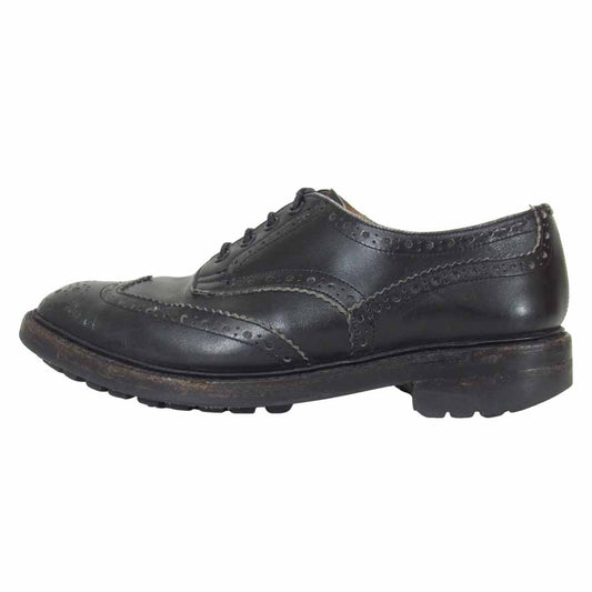 Tricker's トリッカーズ M5633 BOURTON バートン BOX CALF フルブローグ ウイングチップ シューズ ブラック系 9.5【中古】