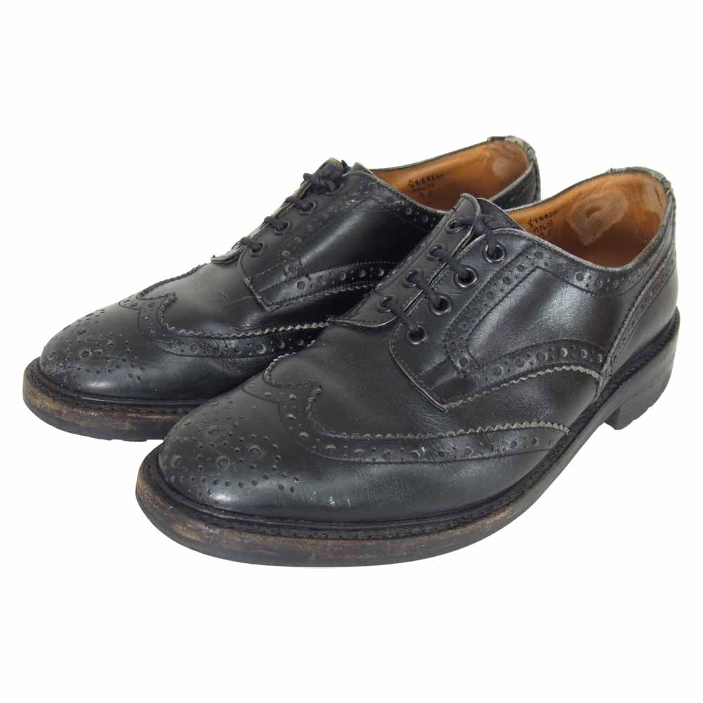 Tricker's トリッカーズ M5633 BOURTON バートン BOX CALF フルブローグ ウイングチップ シューズ ブラック系 9.5【中古】