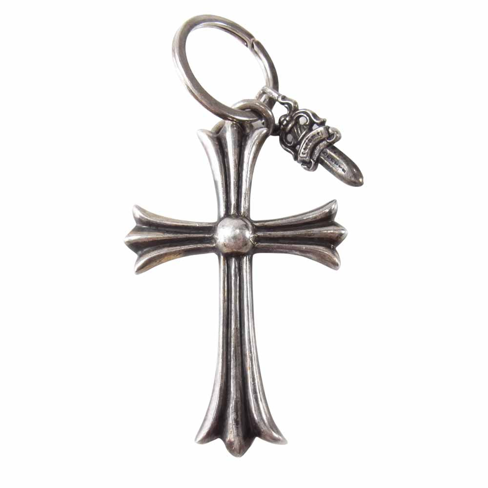 CHROME HEARTS クロムハーツ（原本無） ラージ CHクロス ♯5 ダガー キーリング シルバー系【中古】