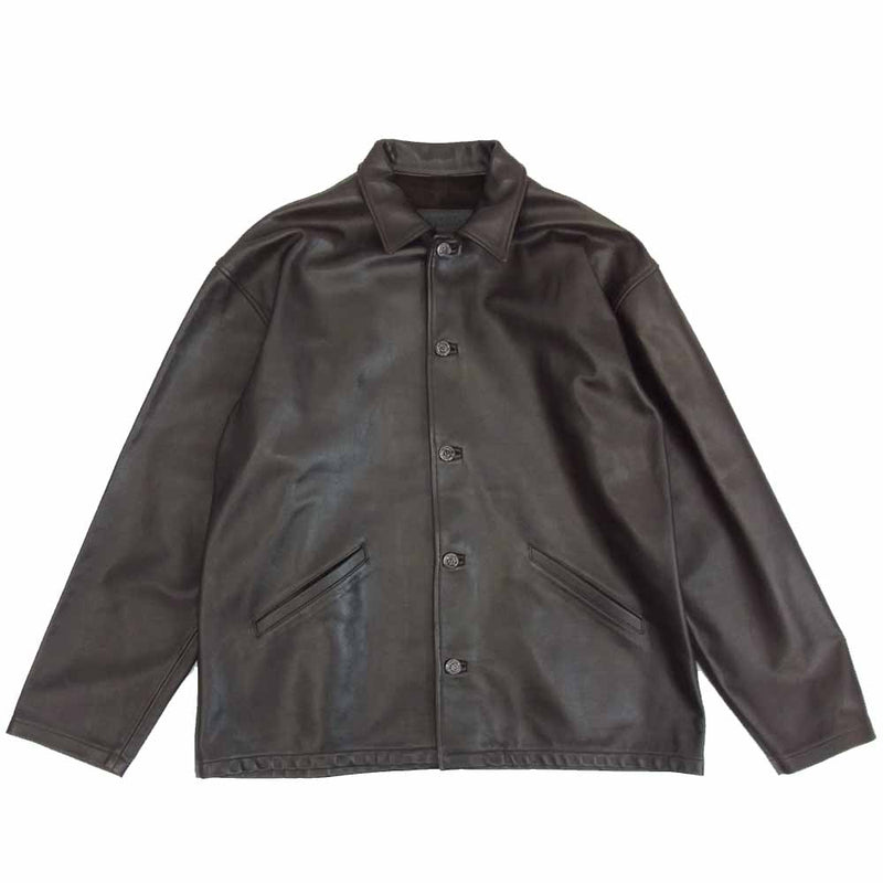 CHROME HEARTS クロムハーツ（原本無） フローラルクロス ボタン バック フレアニー レザー ジャケット ブラウン系 M【中古】