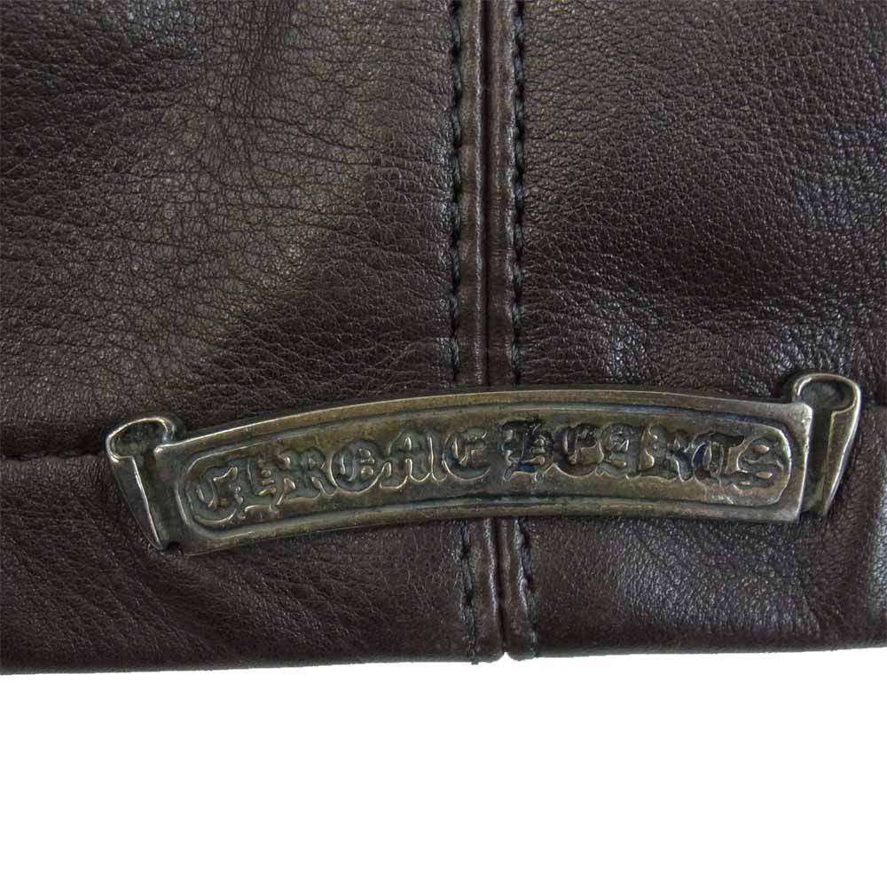 CHROME HEARTS クロムハーツ（原本無） フローラルクロス ボタン バック フレアニー レザー ジャケット ブラウン系 M【中古】