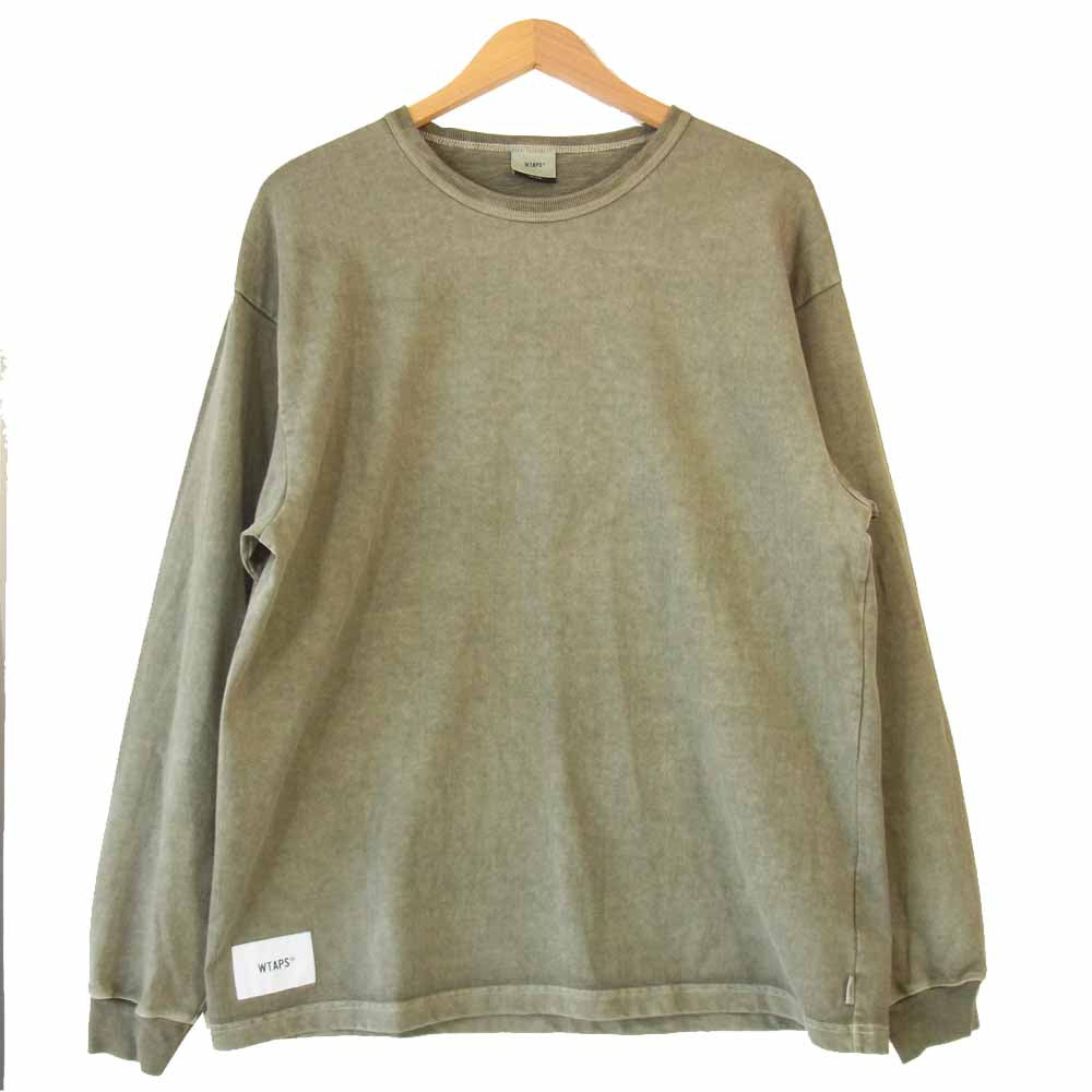 WTAPS ダブルタップス 20AW 202ATDT-CSM04 SIGN LS サイン ロングスリーブ 長袖 Tシャツ オリーブ L【中古】