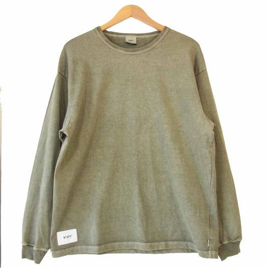 WTAPS ダブルタップス 20AW 202ATDT-CSM04 SIGN LS サイン ロングスリーブ 長袖 Tシャツ オリーブ L【中古】