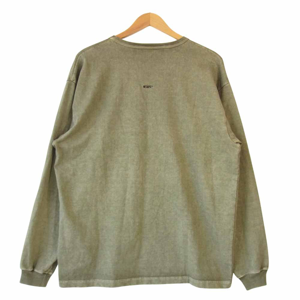 WTAPS ダブルタップス 20AW 202ATDT-CSM04 SIGN LS サイン ロングスリーブ 長袖 Tシャツ オリーブ L【中古】