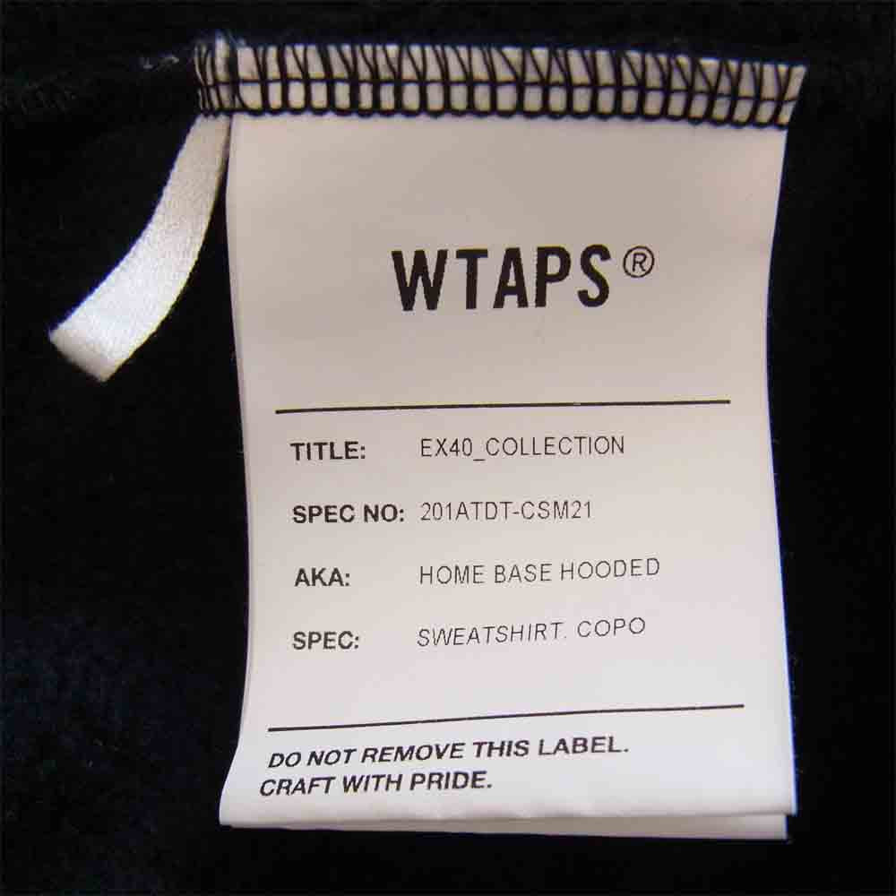 WTAPS ダブルタップス 20SS 201ATDT-CSM21 HOME BASE HOODED ホームベース フーデッド プルオーバー パーカー ブラック系 2【中古】