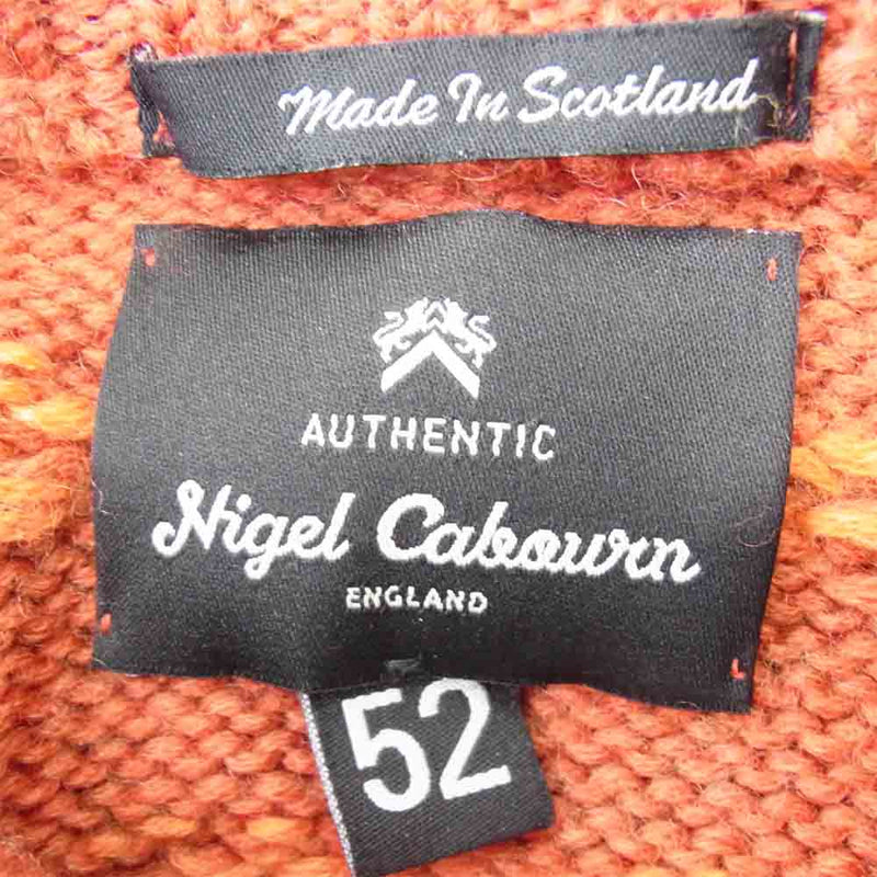 Nigel Cabourn ナイジェルケーボン LEWIS CREW SWEATER ウール セーター オレンジ系 52【中古】