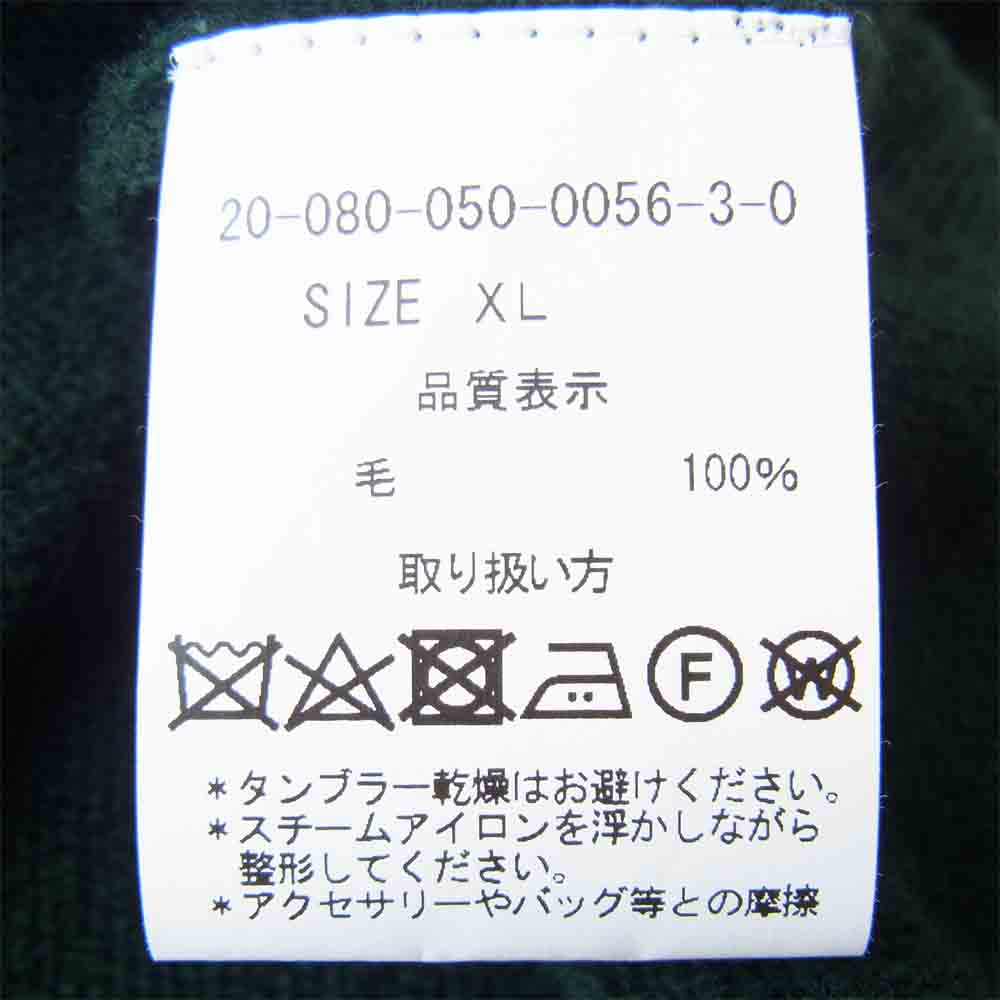マーズニットウェア 20AW LAMBSWOOL PLAIN T／N ニット セーター グリーン系 XL【中古】