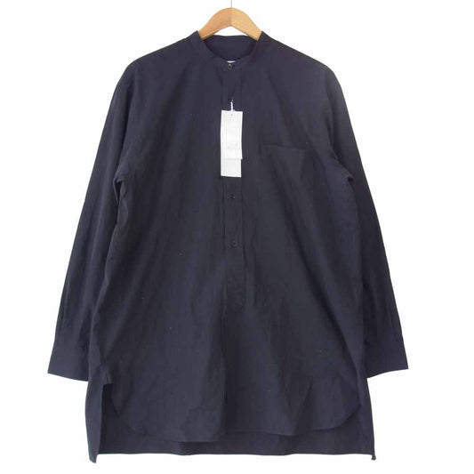 COMOLI コモリ 21SS T01-02002 BAND COLLAR SHIRT バンドカラー シャツ ネイビー系 3【中古】