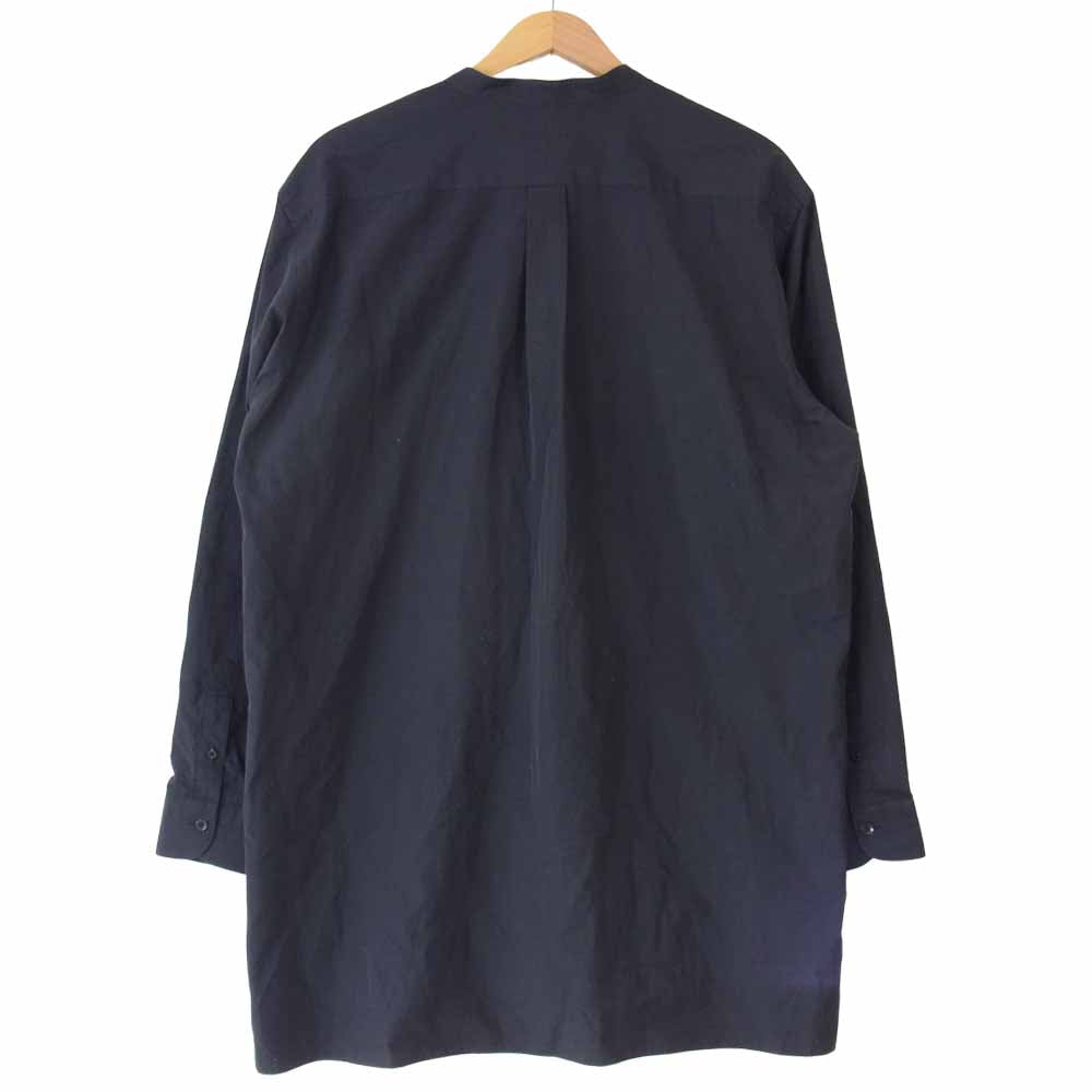 COMOLI コモリ 21SS T01-02002 BAND COLLAR SHIRT バンドカラー シャツ ネイビー系 3【中古】