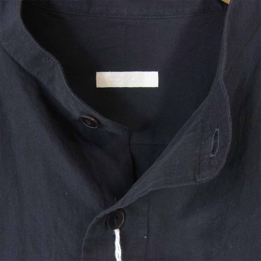 COMOLI コモリ 21SS T01-02002 BAND COLLAR SHIRT バンドカラー シャツ ネイビー系 3【中古】