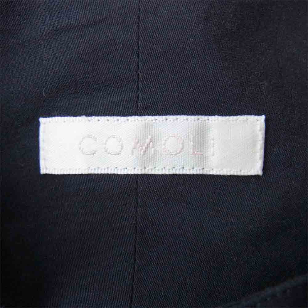 COMOLI コモリ 21SS T01-02002 BAND COLLAR SHIRT バンドカラー シャツ ネイビー系 3【中古】