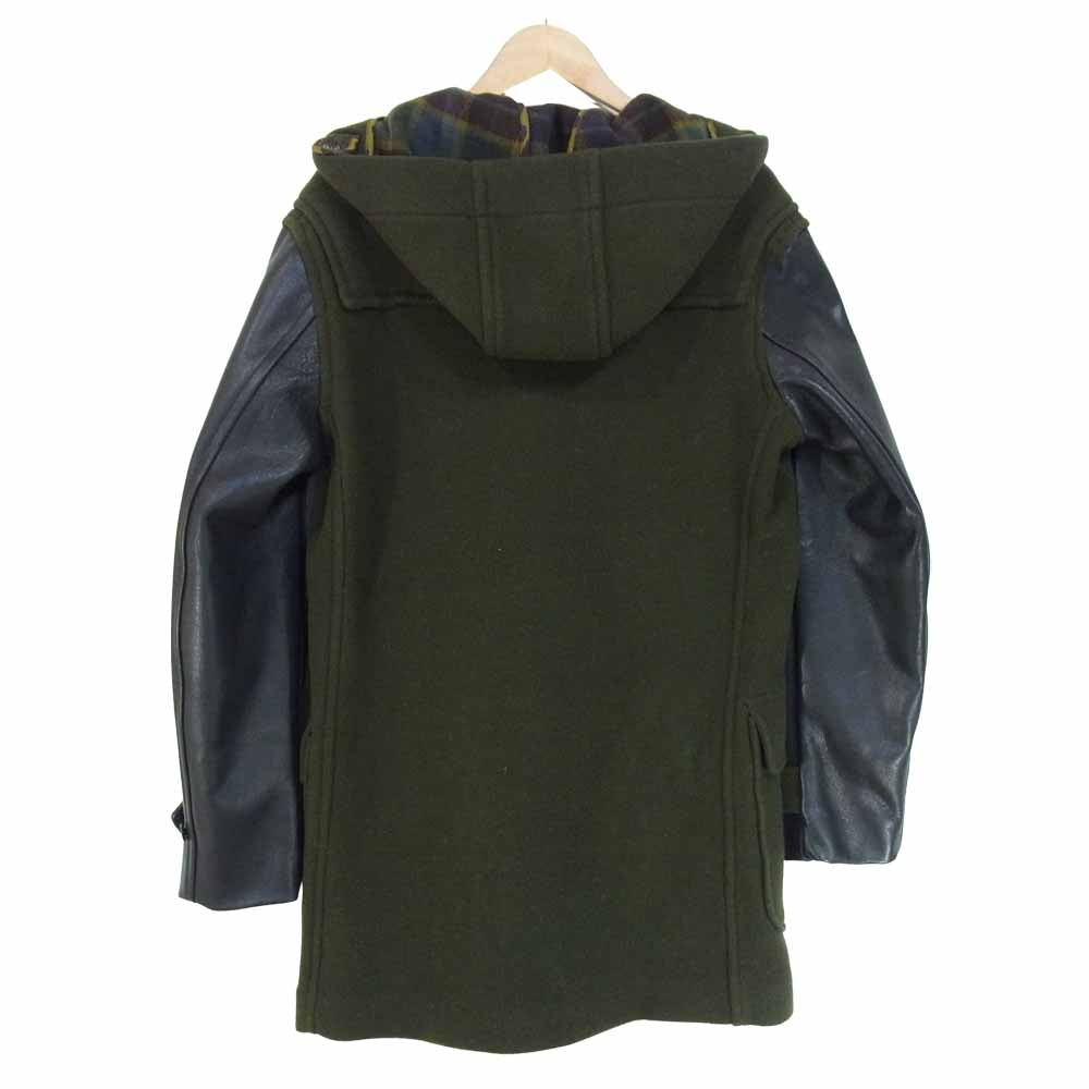 MARC BY MARC JACOBS マークバイマークジェイコブス M4001659 袖レザー ダッフル コート モスグリーン系 XS【美品】【中古】