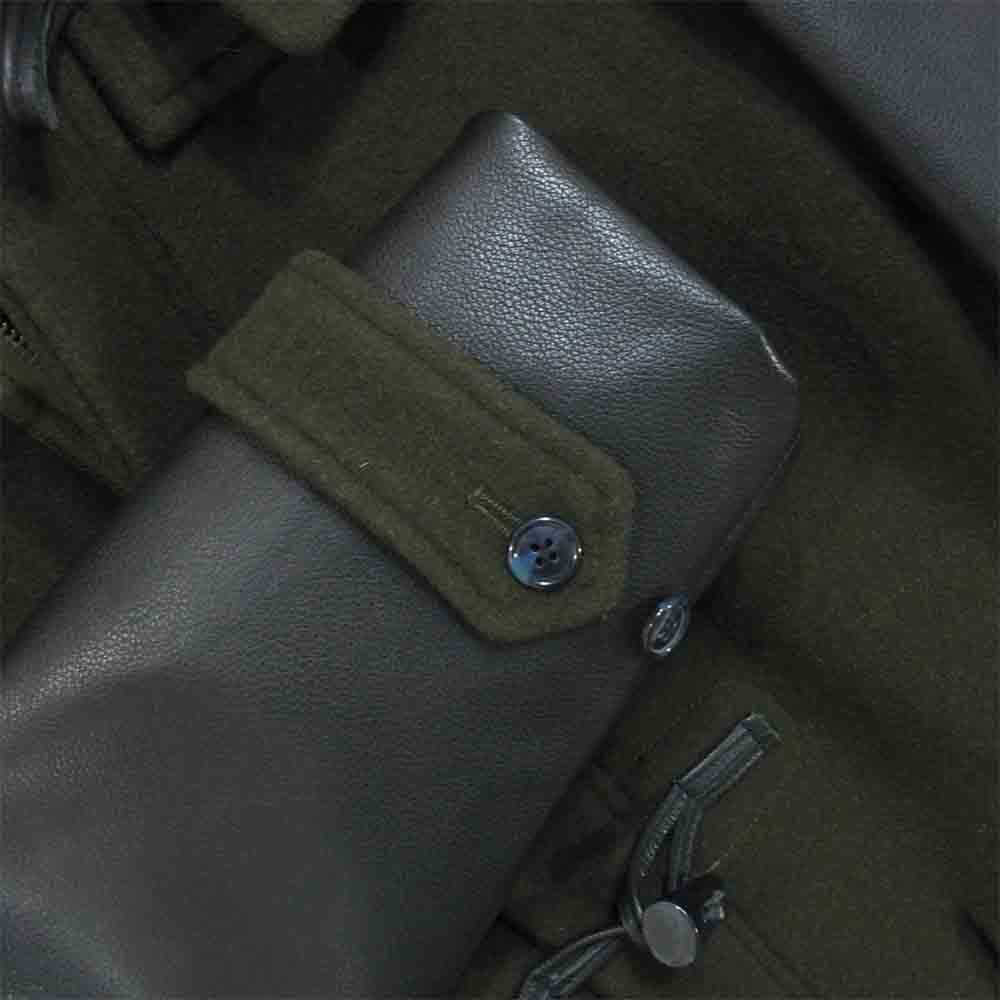 MARC BY MARC JACOBS マークバイマークジェイコブス M4001659 袖レザー ダッフル コート モスグリーン系 XS【美品】【中古】