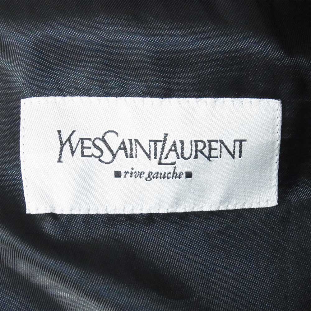 YVES SAINT LAURENT イヴサンローラン 襟ボア レザー ブルゾン ジャケット ブラック系 50【中古】