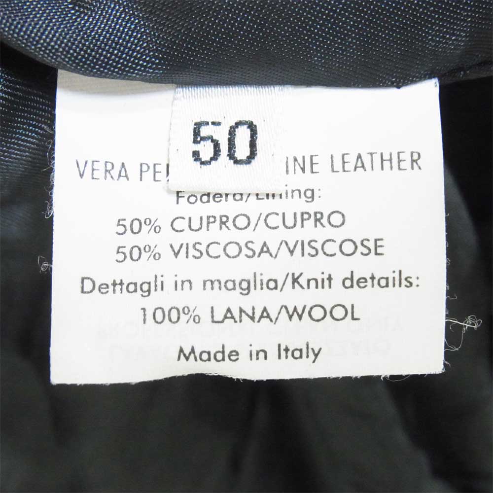 YVES SAINT LAURENT イヴサンローラン 襟ボア レザー ブルゾン ジャケット ブラック系 50【中古】