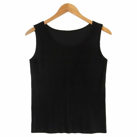 PLEATS PLEASE プリーツプリーズ PP55FK101 ISSEY MIYAKE イッセイミヤケ プリーツ加工 ノースリーブ カットソー ブラック系 3【美品】【中古】