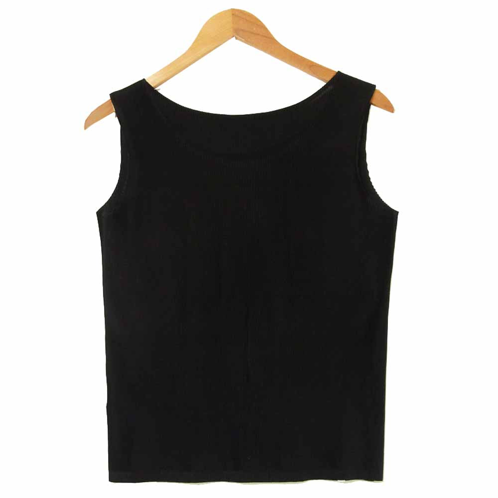 PLEATS PLEASE プリーツプリーズ PP55FK101 ISSEY MIYAKE イッセイミヤケ プリーツ加工 ノースリーブ カットソー ブラック系 3【美品】【中古】