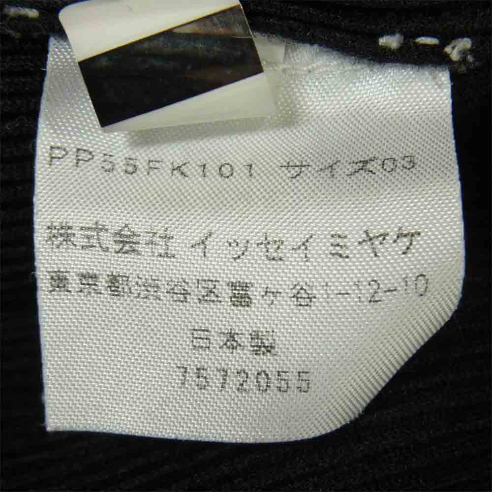 PLEATS PLEASE プリーツプリーズ PP55FK101 ISSEY MIYAKE イッセイミヤケ プリーツ加工 ノースリーブ カットソー ブラック系 3【美品】【中古】