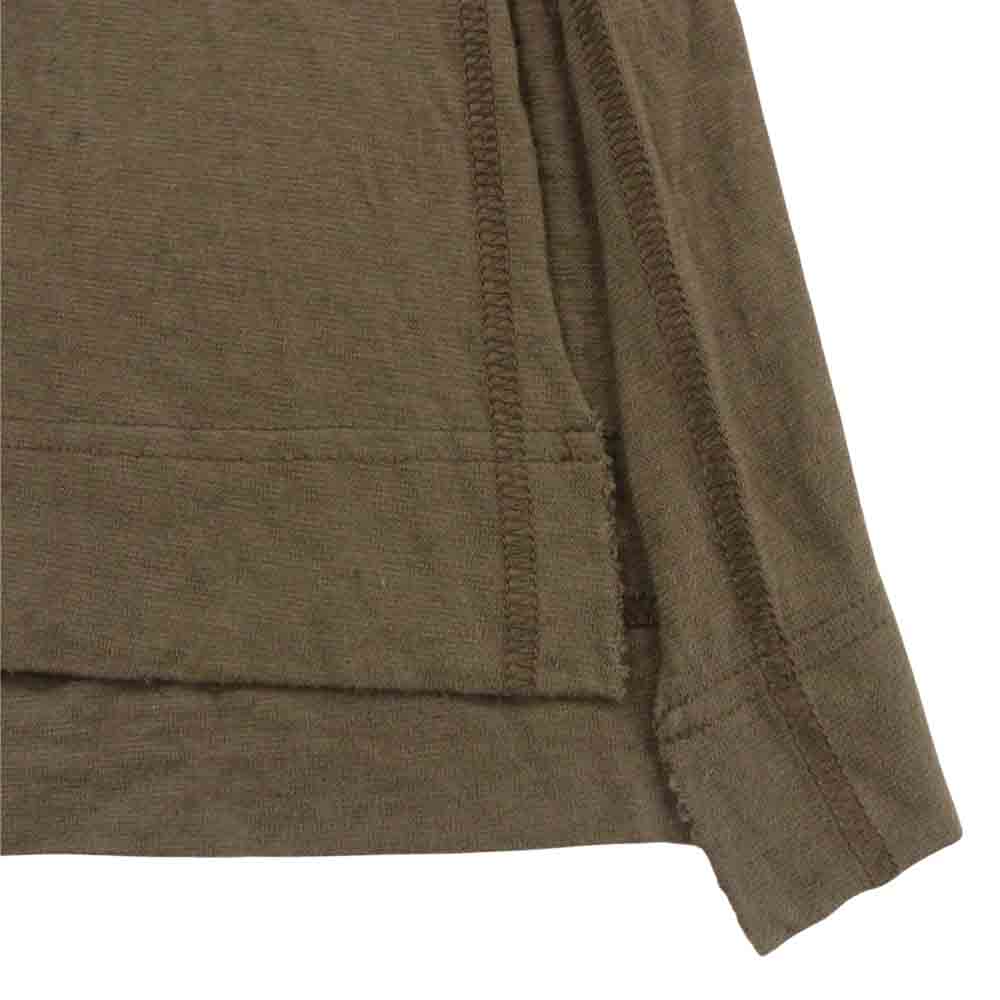 ISSEY MIYAKE イッセイミヤケ オムプリッセ HOMME PLISSE ビッグシルエット サイドスリット ノースリーブ カットソー カーキ系 3【中古】